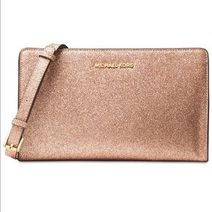 Michael Kors Large Crossbody Clutch Rose Gold